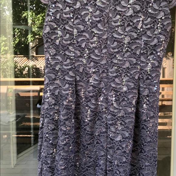 Cap Sleeve Lace Dress with Sequins - Picture 2 of 5